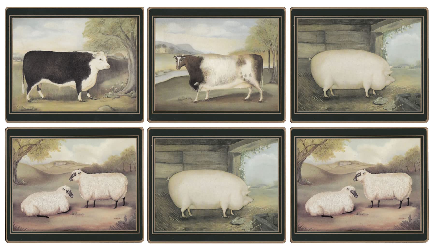 Lady Clare Traditional Tablemats Naïve Animals