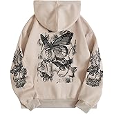 SOLY HUX Women's Graphic Hoodies Heart Print Drawstring Long Sleeve Pocket Sweatshirt Pullover Tops