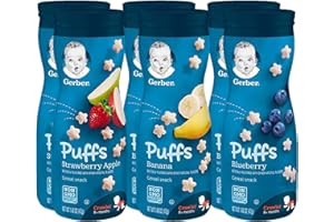 Gerber Graduates Puffs Cereal Snack, Assorted Flavors, 1.48 Ounce, 6 Count