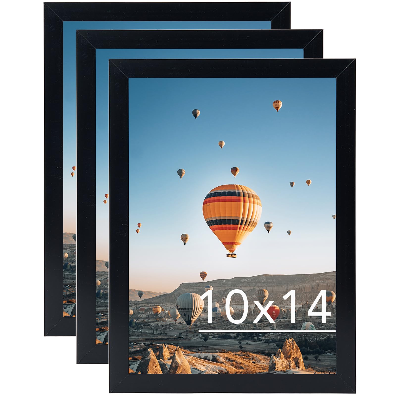 Photo 1 of 10x14 Picture Frame Set of 3 Black for 30 x 40cm Diamond Painting Art, Wall Mounting Horizontally or Vertically, 10 x 14 Wall Gallery Poster Photo Frame with Durable Shatter Resistant Plexiglass,3