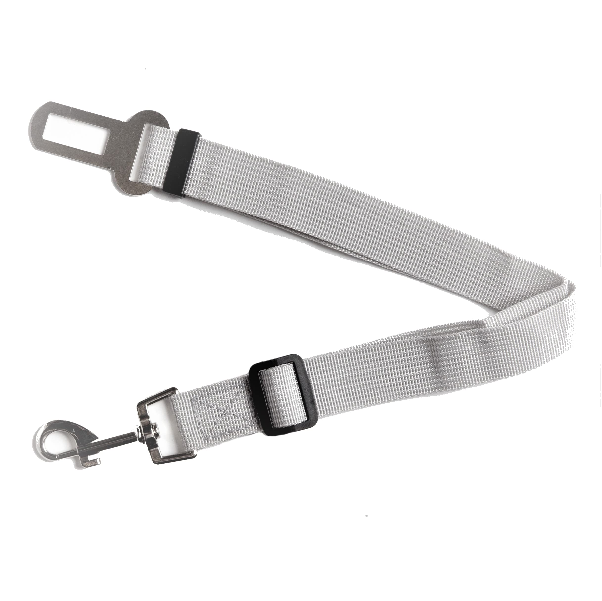 Pet Travel Seatbelt Classic Solid Colour Dog Car Seatbelt Nylon Durable Safety Use With Harness (Grey)
