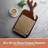 FOOGO Green 100pcs Brown Unbleached Paper Napkins 33x33 cm 2 Ply FSC view 5