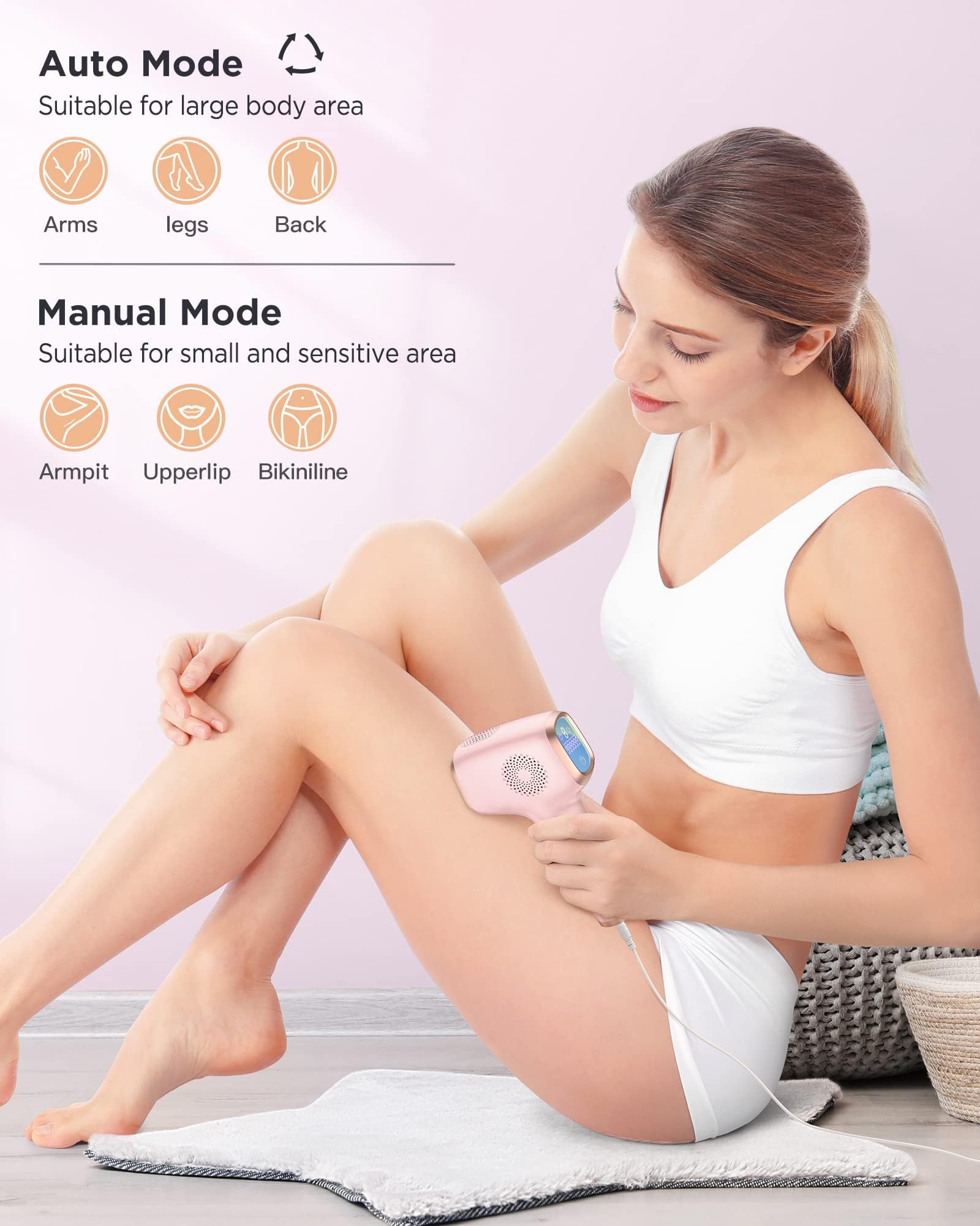 INNZA IPL Hair Removal Device for Women and Men at Home,Permanent Hair Remover Machine,10 Energy Levels,24J High Energy Hair Removal Handset for Face Bikini Line Armpit Leg Back,Corded