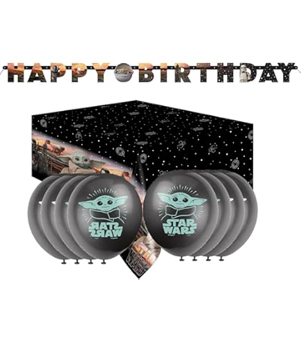 Décorations De Fête D'anniversaire Star Galaxy Wars Comprenant Une Bannière « Happy Birthday », Une Décoration De Gâteau, Des Décorations De Cupcakes Et Des Ballons Pour Enfants Sur Le Thème De Star