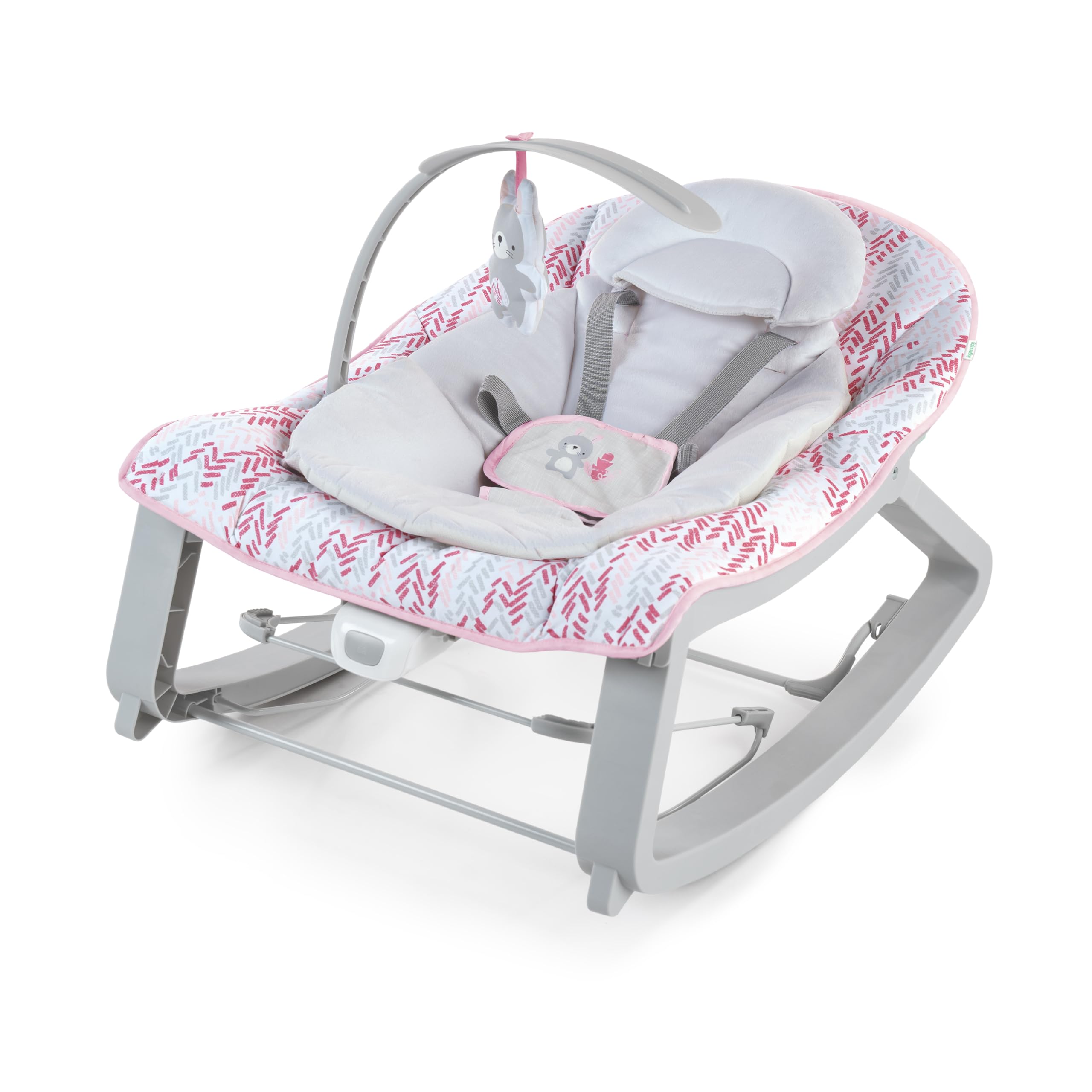 Photo 1 of Ingenuity Keep Cozy 3-in-1 Grow with Me Vibrating Baby Bouncer Seat & Infant to Toddler Rocker, Vibrations & Toy Bar, 0-30 Months Up to 40 lbs (Pink Lily)