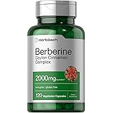 Horbäach Berberine with Ceylon Cinnamon | 120 Veggie Capsules | Vegetarian, Non-GMO & Gluten Free Supplement | Berberine Complex
