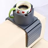 SINWANT Couch Cup Holder, 2 in 1 Bamboo Couch Drink Holder,Foldable Anti-Slip Sofa Mug Holder for Coffee Mug,Bottles,Cans etc. on 5 Inch Square Soft Sofa Armrest