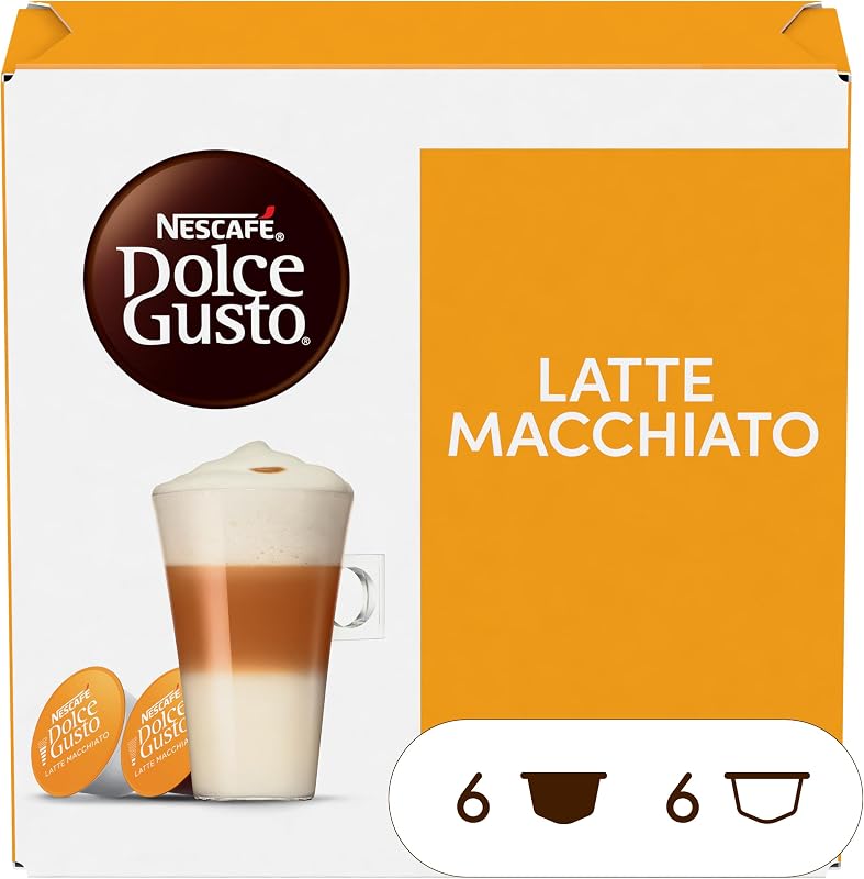 NESCAFÉ Dolce Gusto Latte Macchiato - Cápsulas de Café, 48 Cápsulas (3 x 16) - Original para Cafeteiras Dolce Gusto