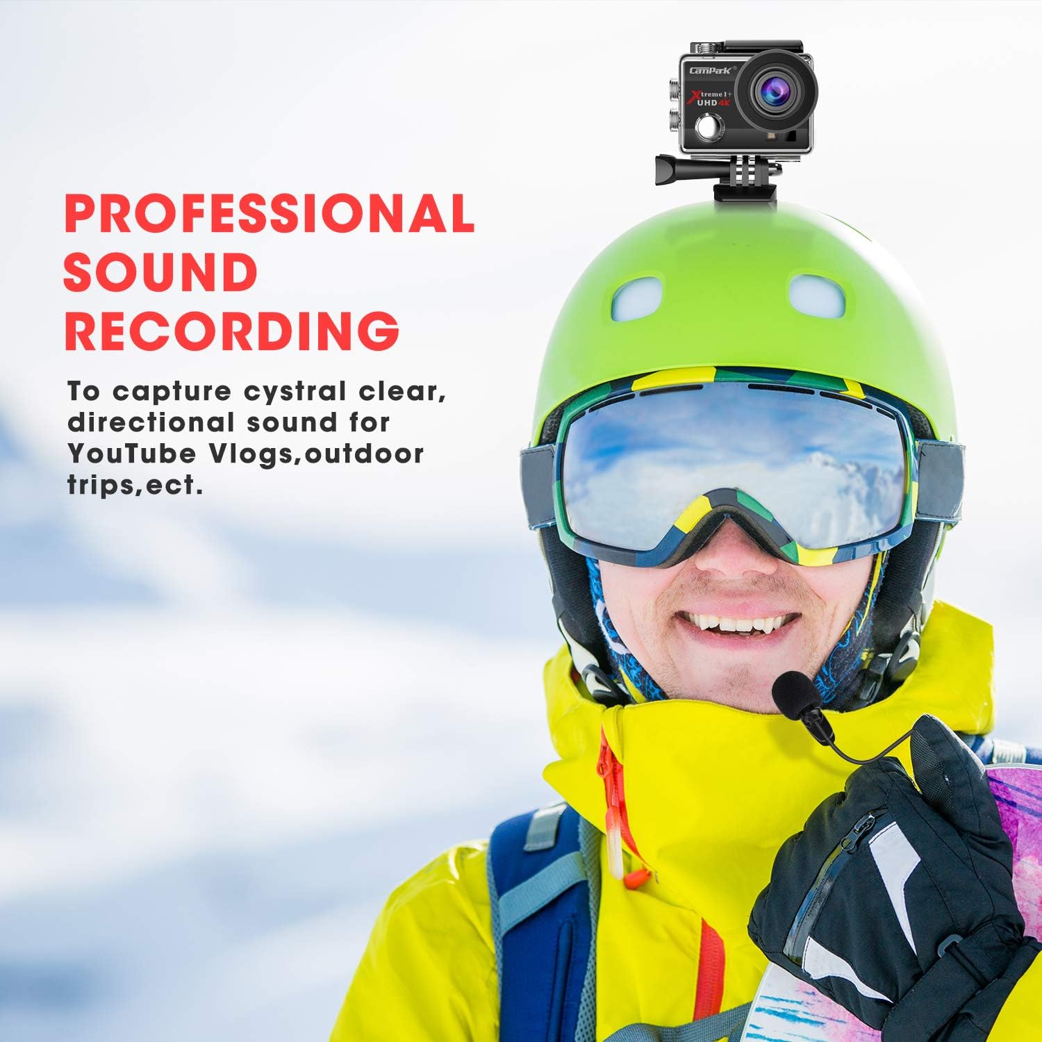 【2020 Upgrade】Campark 4K 20MP Action Camera EIS External Microphone Remote Control WiFi Waterproof Camera with 170° Wide Angle and 2 Batteries : Camera & Photo