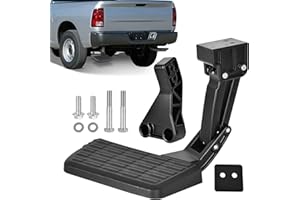 HOPE YOU READY 75306-01A Rear Bed Step Compatible with 2009-2018 Dodge Ram 1500, Ram 2500/3500 (Excludes Dual Exhaust & EcoDiesel Models) Retractable Bumper Tailgate Step