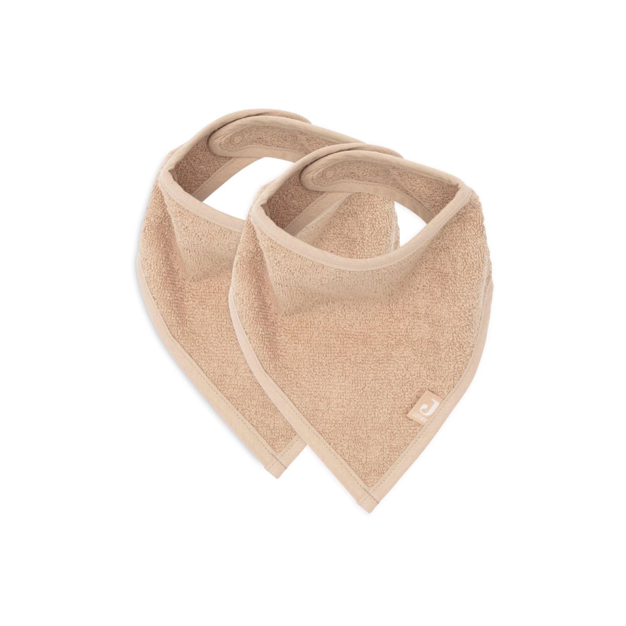 Jollein Bib Bandana Approx. 37 x 24.5 cm Biscuit Pack of 2 | 029-867-00103