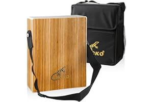 GECKO Travel Cajon Drum - Wooden Percussion Box Musical Instrument with Carrying Bag
