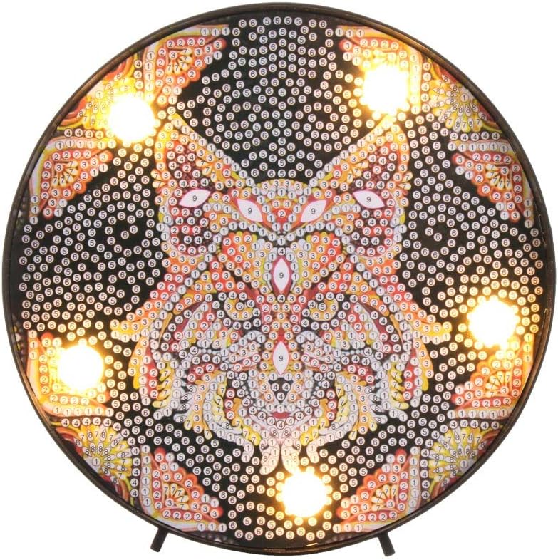 neaverler huaoing 5D Diamond Painting Light Full Drill LED Shining Rhinestones Cross Stitch Night Lamp for Home Decor(C)
