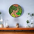 Evergreen Oasis Preserved Moss Wall Art, Wood Wall Decor Metal Frame, Unique Rustic Wall Hanging For Home Decor for Living Room, Bedroom, Office, Round, 12x12 (1 Piece)