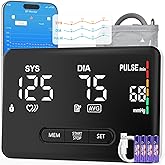 Smart Bluetooth Blood Pressure Monitor by ZOETOUCH - Clinically Accurate - Digital Wireless BP Machine Cuff Upper Arm for Home Use Large LED Display, App Connectivity, 2 Users, Fits Arms 8.7-16.5"