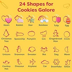 Baketivity Cookie Cutter Set For Kids, 24 Assorted