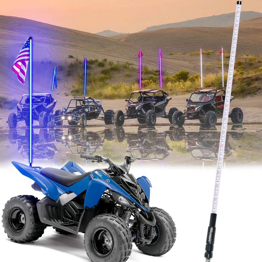 AddSafety 4FT Blue LED Whips Light UTV Whips LED Antenna