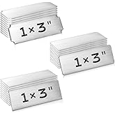 Therwen 30 Pcs Name Plates Laser Engraved Brushed Stainless Steel Plate Personalized Plaque Blank Custom Name Tag Frame Label with Adhesive Backing(Silver,1''x 3'',Multi Shape)