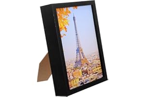 OSOLADY Mini Hidden Safe Photo Frame Box, Black Wooden Picture Frame Storage with Secret Compartment for