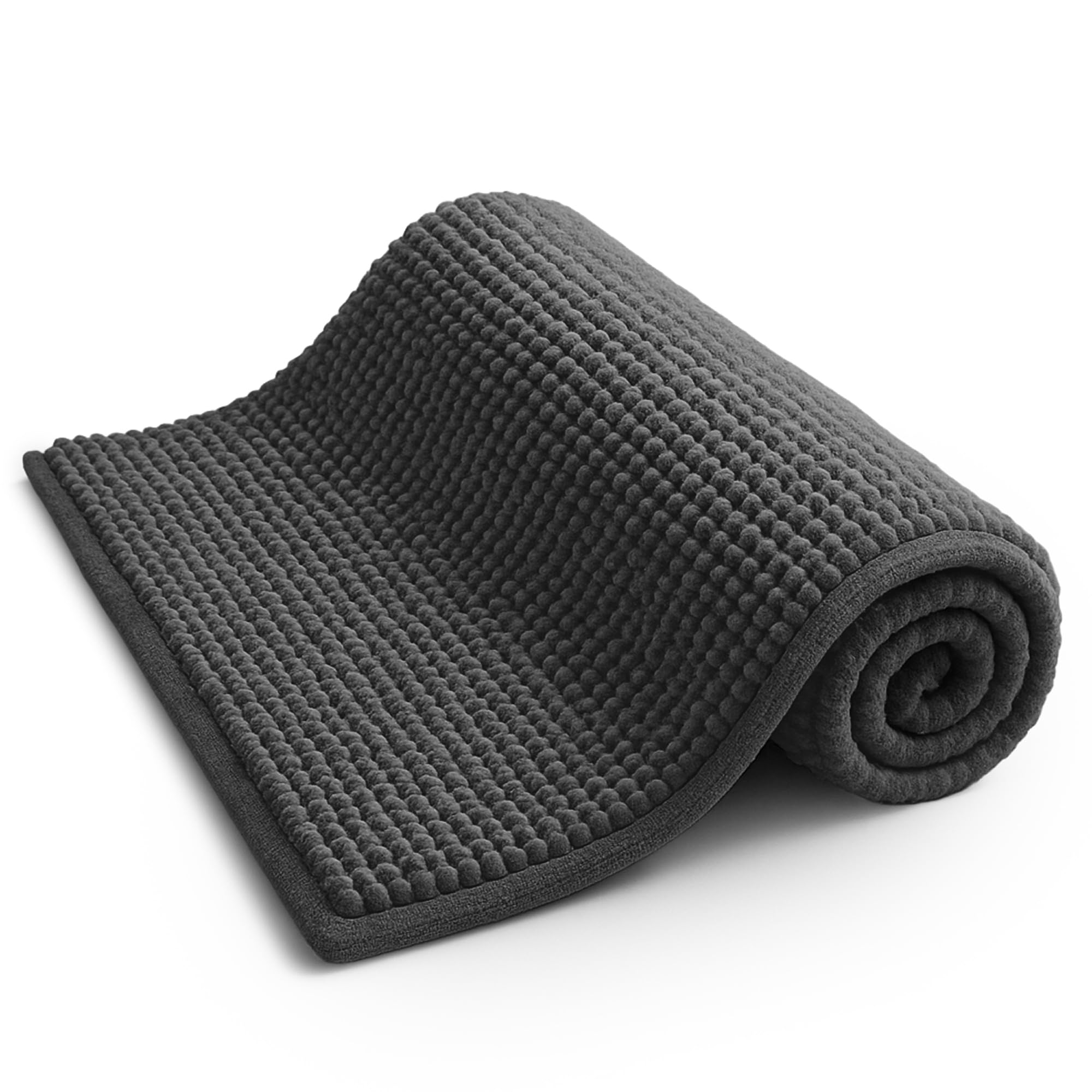 KEPLIN Non-Slip Bath Mat - Soft and Comfortable Microfibre Mat with Machine Washable Design - Water Absorbent and Quick Drying to Keep Bathroom Hygienic and Clean (Grey) — image 1