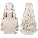 Probeauty Long Blonde Braid Wig Curly Women Cosplay Wigs for Halloween Costume Party 27 Inch