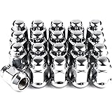 Gaemi M12x1.25 Lug Nuts,20 PCS Chrome Closed End Bulge Acorn Wheel Lug Nut for Aftermarket Wheels,3/4 Inch Hex