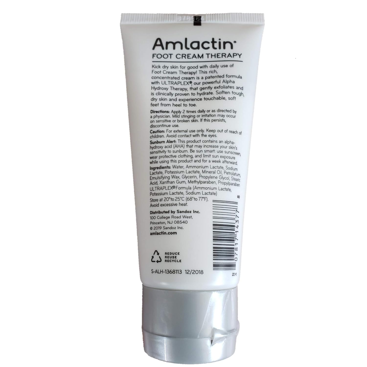 AmLactin Foot Repair Foot Cream Therapy Smooths Rough, Dry Feet
