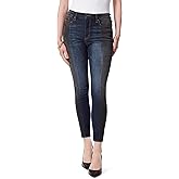 Jessica Simpson Women's Adored Curvy High Rise Ankle Skinny Standard, MESMERIZED Black