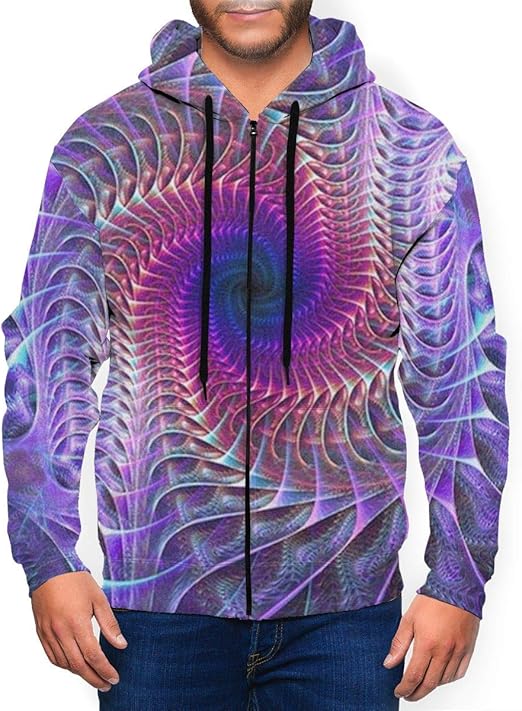Spiral Purple Tie Dye Psychedelic Trippy Art Men's 3D