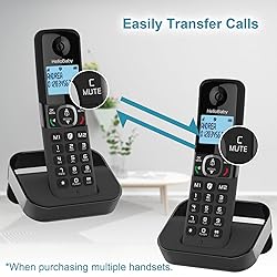 Hellobaby DECT 6.0 Cordless Phone with 2