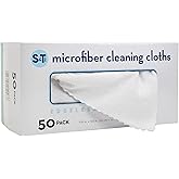 S&T INC. 50 Pack Microfiber Cleaning Cloth with Box, Bulk Towels for Home, Reusable Microfiber Towels for Cars, Cleaning Rags