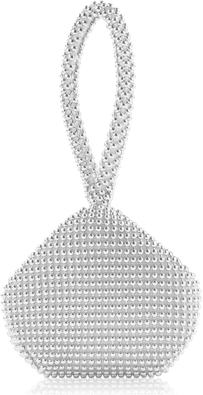 Radtengle Women Evening Clutches Bag Beaded Rhinestones Triangle Purse Handbag