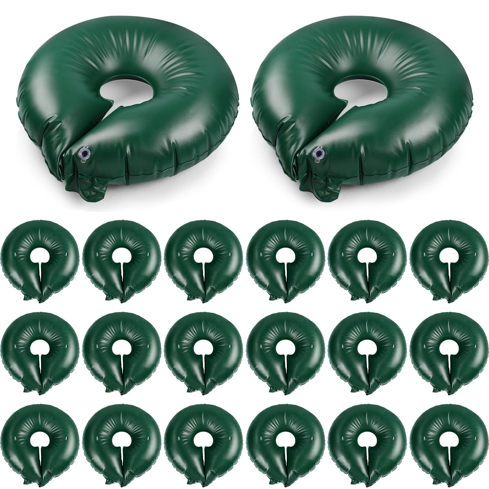 Photo 1 of Mumufy 20 Pack Tree Watering Ring Tree Watering Bag 10 Gallon Slow Release PVC Drip Irrigation Water Pouch Automatic Drip System for Planting Gardening Trees and Shrubs, 23.6 Inch (Green)