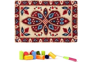 clubevy Latch Hook Rug Kits Animal DIY Embroidery Canvas Yarn Carpet Set for Adults Kids Beginner (Pattern)