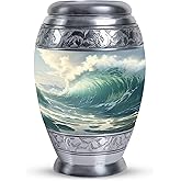 KARYLIZ Ocean Small Human Urns for Ashes Male - Mini Burial Urns for Human Ashes Adult Female - Small Cremation Urn for Men - Funeral Urn for Women - Keepsake for Dad 3 Inch,1 Pc