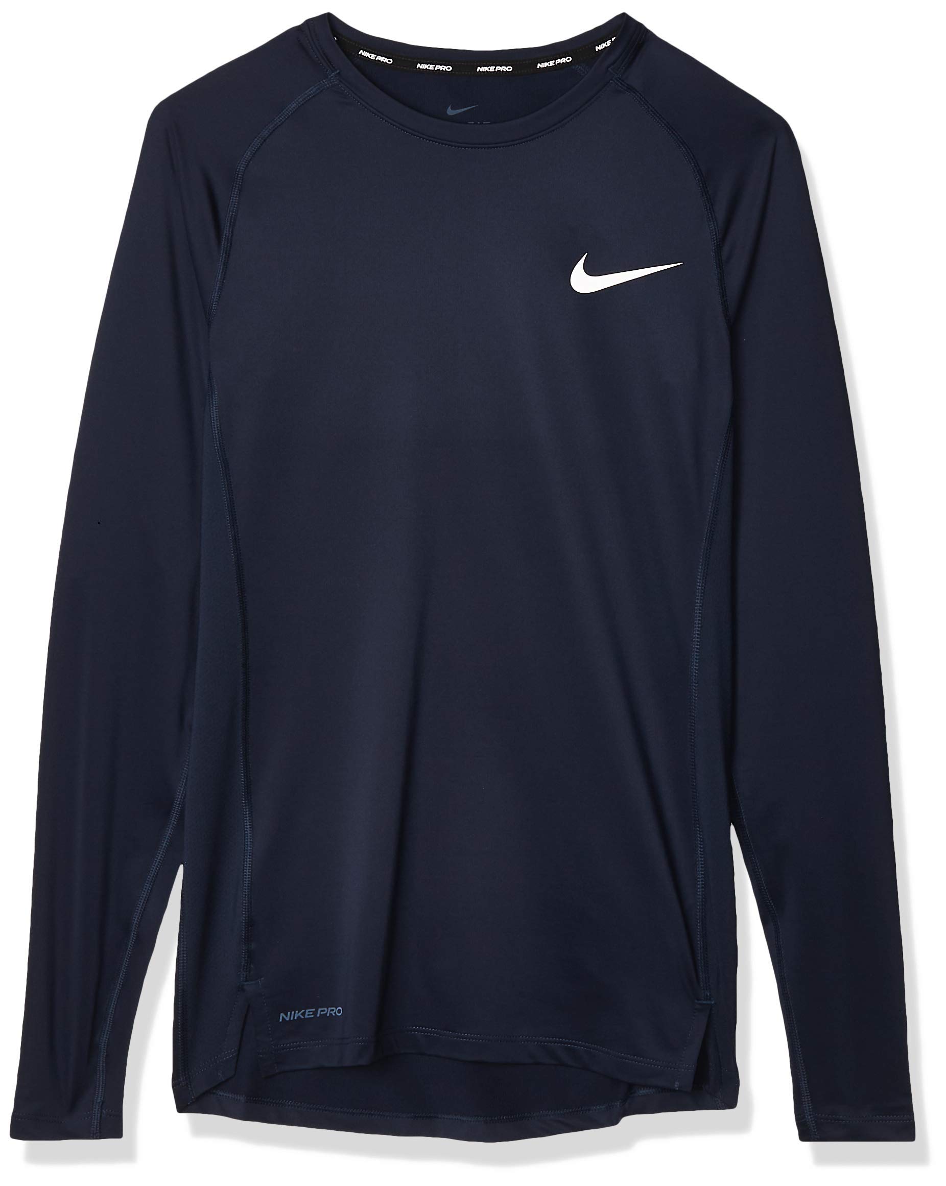 Nike M Np Top Ls Tight Long Sleeved T-Shirt - Obsidian/(White), X-Large
