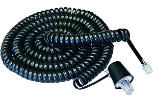 Softalk Tangle Free Telephone Twisstop Cord -for Phone -25 ft -1 Pack -1xRJ-11 Male Phone -1xRJ-11 Male Phone -Black