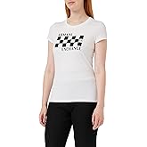 Armani Exchange Womens Cotton Jersey Crew Neck Racing Fitted Tee