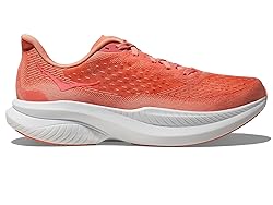 Hoka Women's Mach 6 Sneaker, Guava/White, 10.5