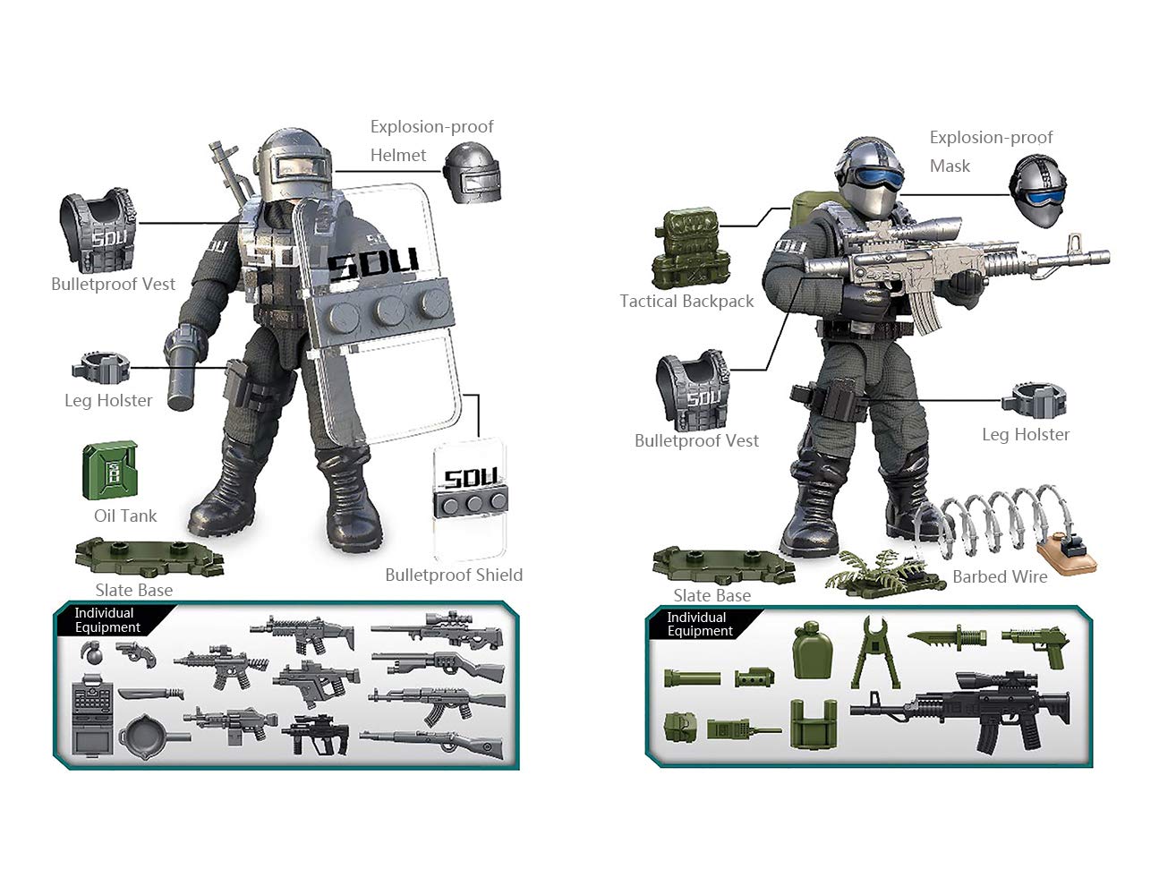 YEIBOBO ! Special Forces Mini Action Figure with Military Weapons and Accessories (Flying Tigers Team XJ-822)