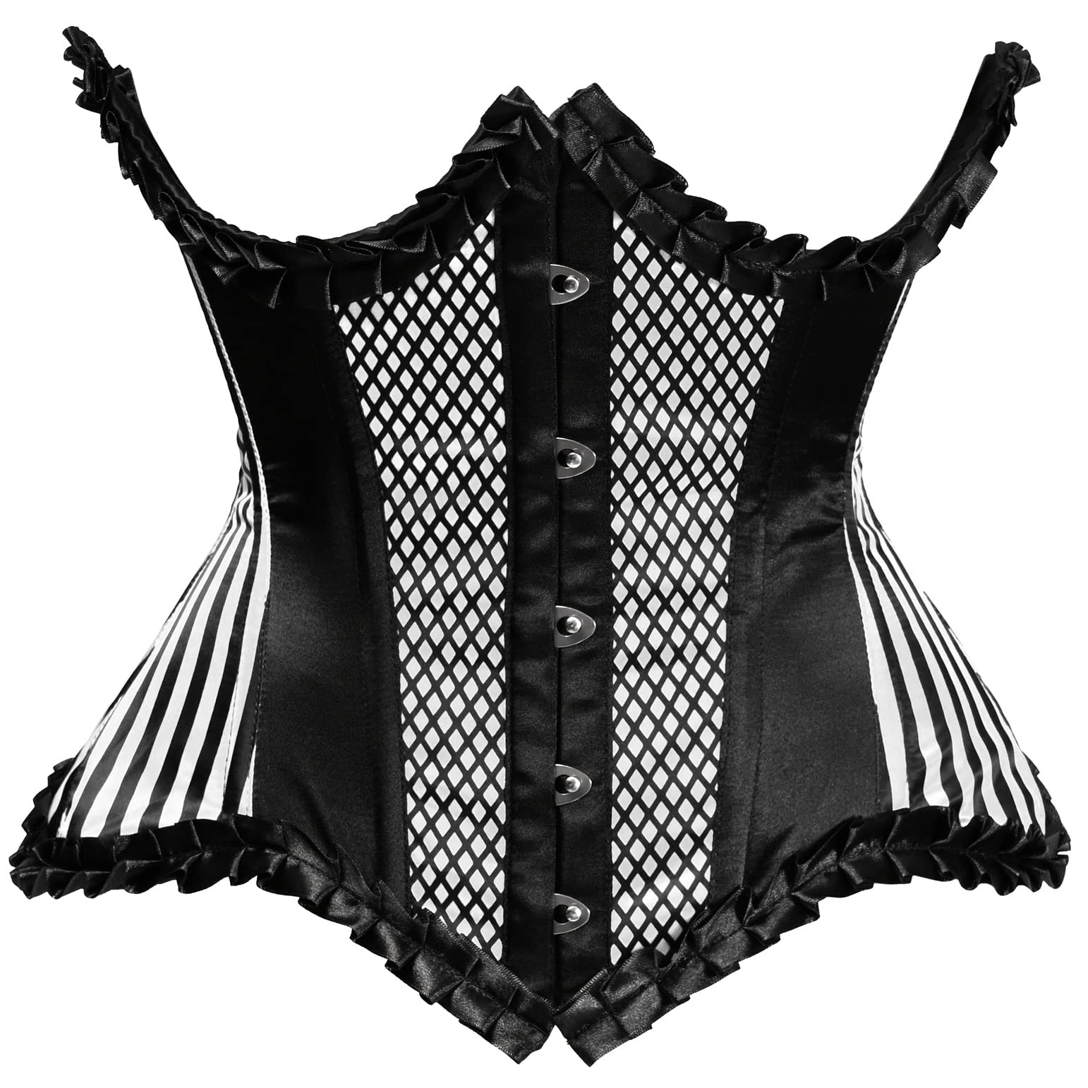 Photo 1 of Top Drawer White Burlesque Underwire Curvy Cut Waist Cincher Corset (Medium)