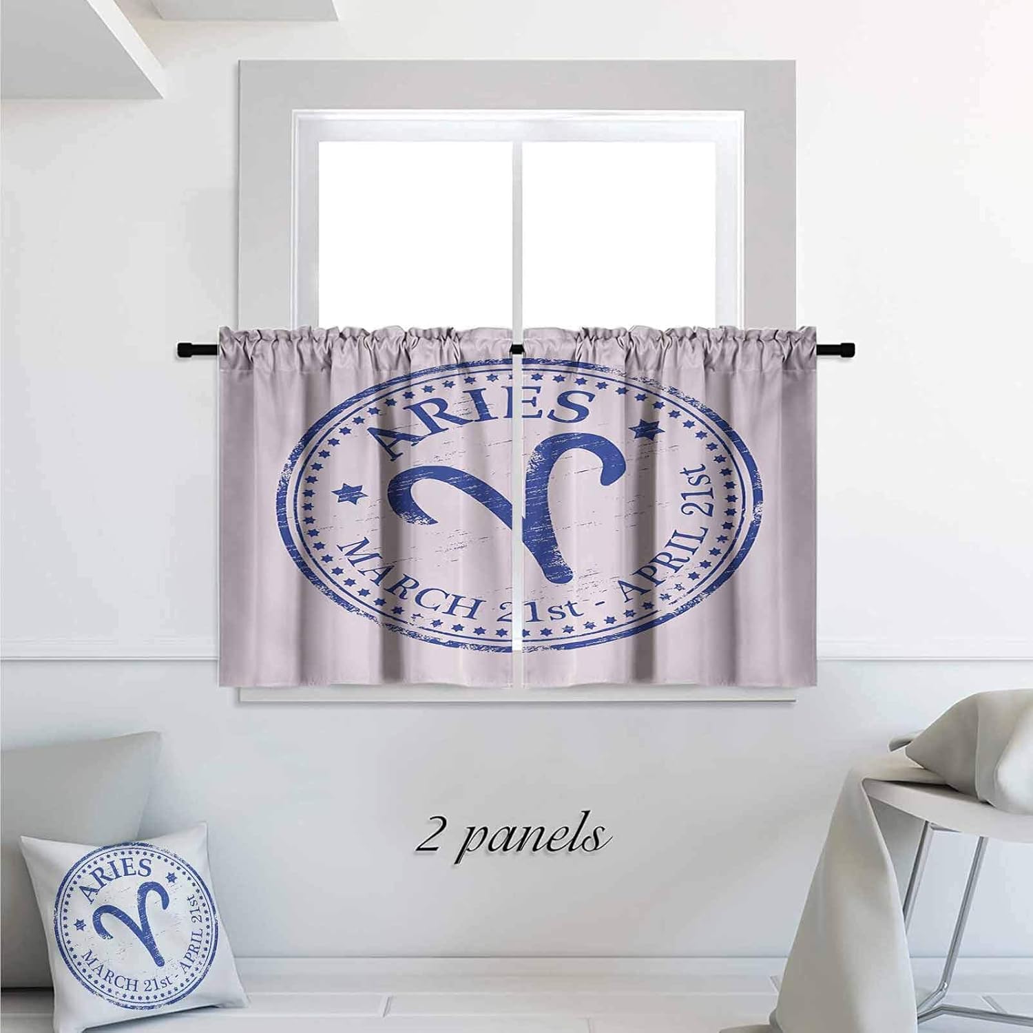 Amazon.com: Zodiac Aries Short Thick Cafe Curtain Vintage ...