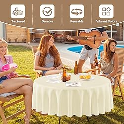 sancua Round Tablecloth 90 Inch Diameter, 8 Pack