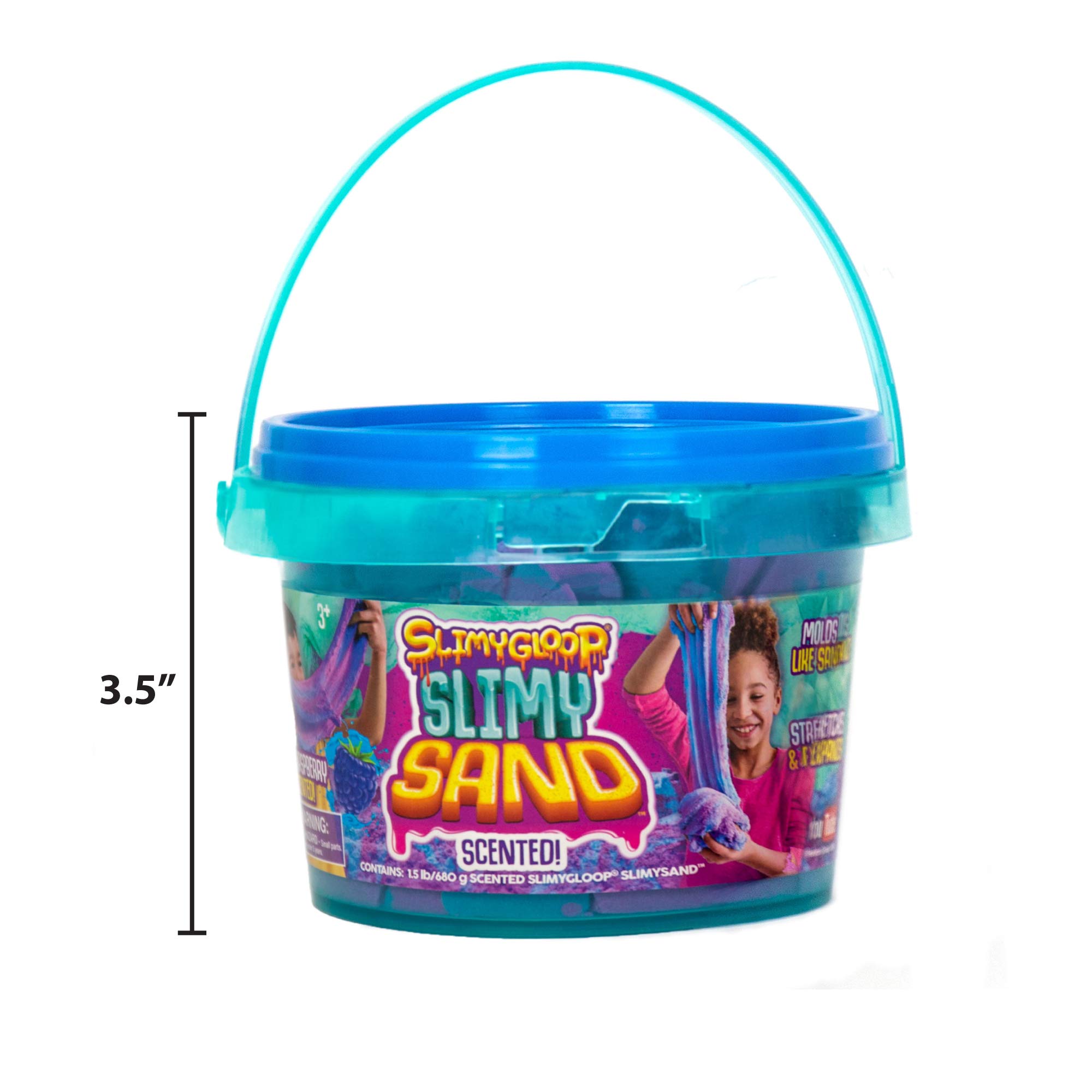 by Horizon Group USA, 1.5 lbs of Berry Scented Moldable, Stretchable, Expandable Cloud Slime, Blue & Purple Marbled, Slimy Play Sand in Reusable Bucket, Non Stick, Sensory Activity