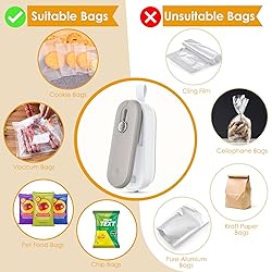 FEPPO Mini Bag Sealer, Bag Sealer with Cutter 2 in