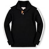 Hope &amp; Henry Boys' Mock Neck Cable Sweater with Button Placket | GOTS