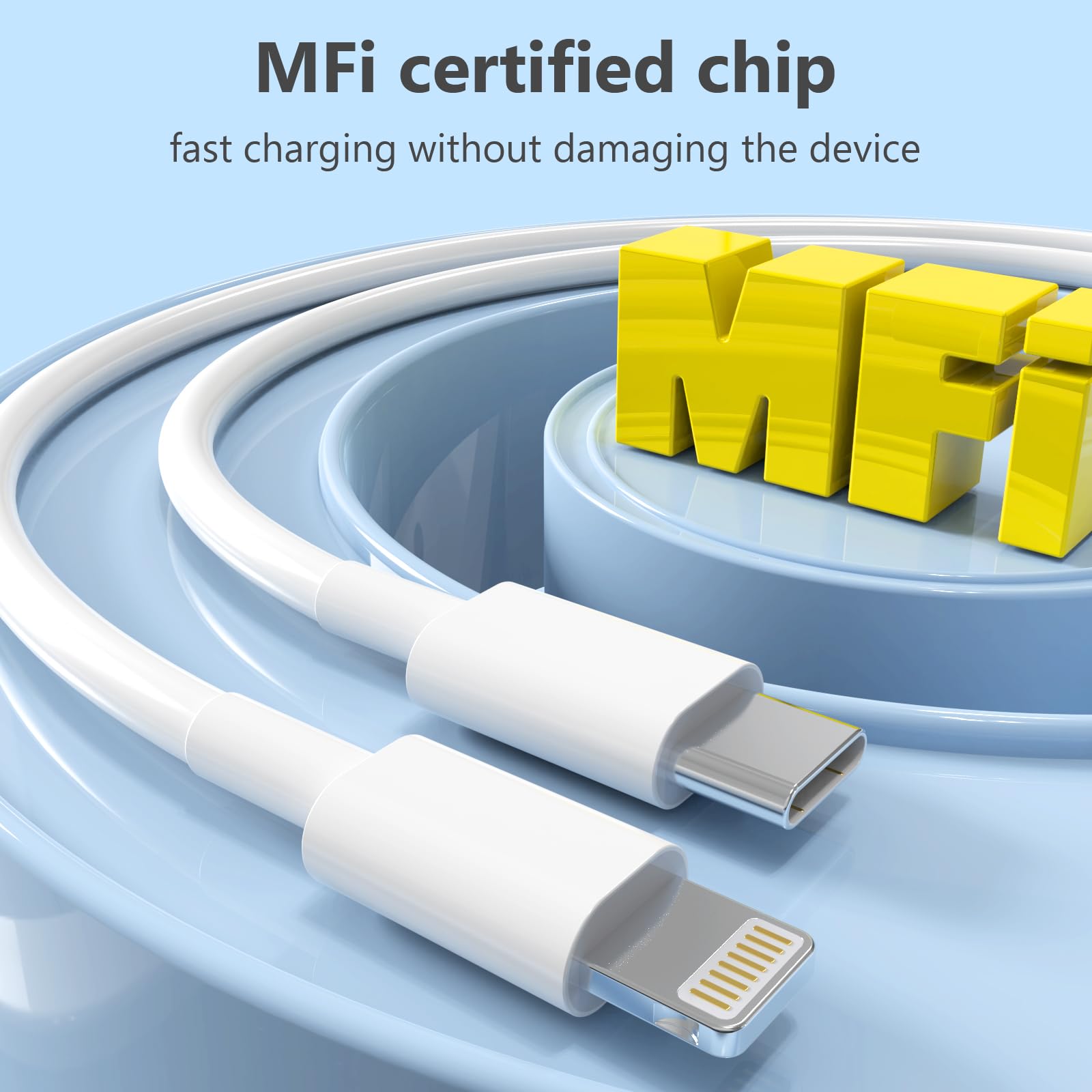 USB C to Lightning Cable [Apple MFi Certified] 5 Pack 6/6/6/6/6 FT iPhone Charger Type C to Lightning Cable Power Delivery Fast Charging Cord Compatible with iPhone 14/13/12/11/XS/XR/X/8