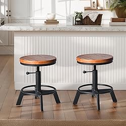 BOKKOLIK Set of 2 Industrial Bar Stools Short Stool