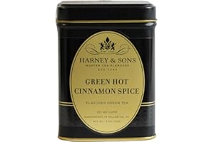 Harney & Sons Green HOT Cinnamon Spice Loose Leaf, Full Leaf Tea, Chinese Tea, Tin 112g (4 oz)