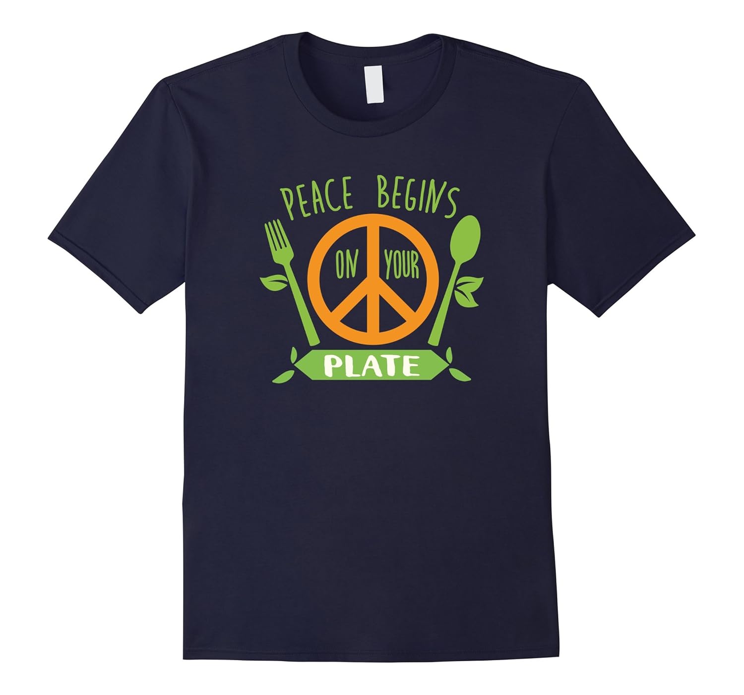 Peace Begins On Your Plate Vegan Vegetarian Gifts T-Shirt-ANZ